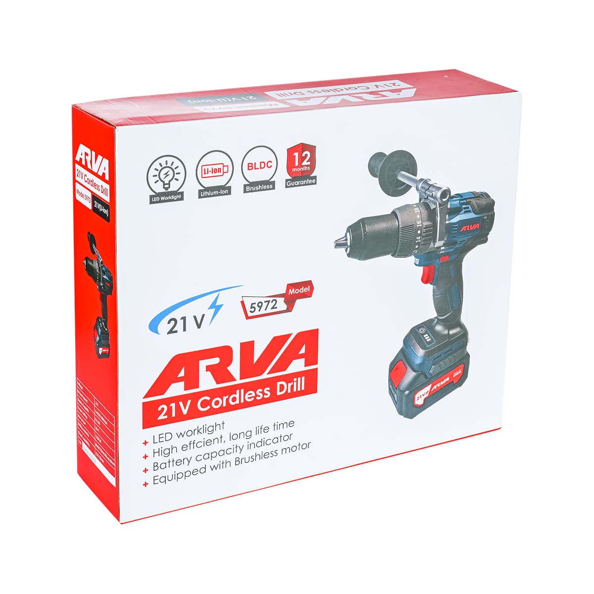 impact-drill-model-5972-4 دریل چکشی براشلس ۲۱ ولت فوق صنعتی آروا