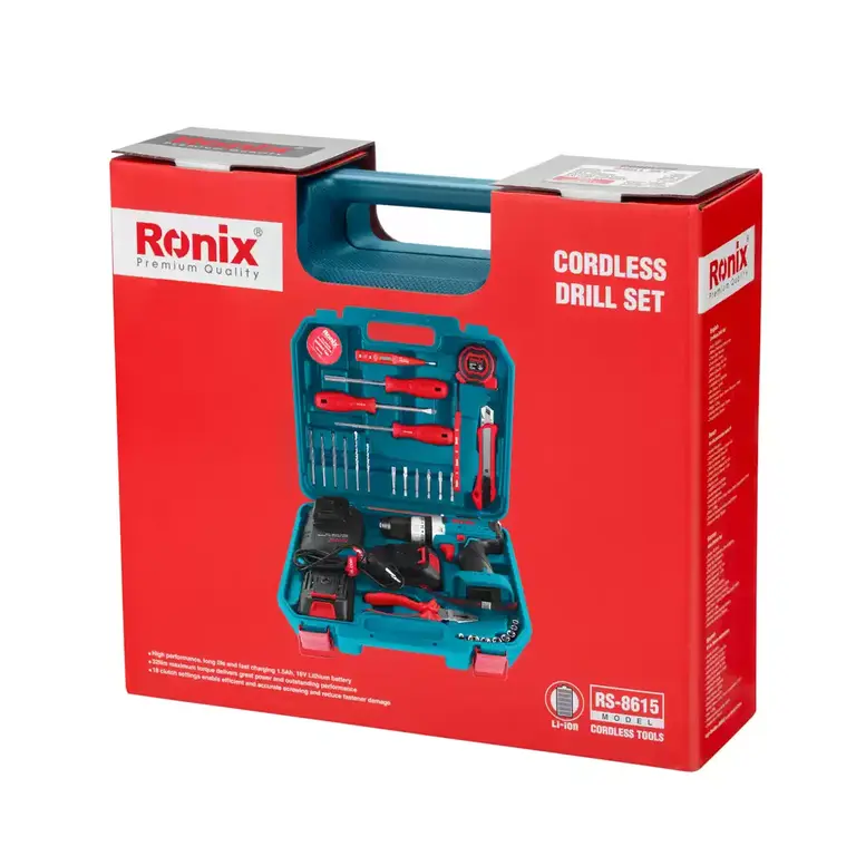 کیت دریل شارژی رونیکس 16 ولت - 33 پارچه مدل RS-8615 (13)