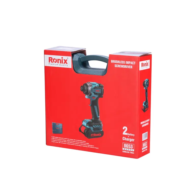 پیچ گوشتی شارژی رونیکس 20 ولت براش لس مدل 8653 (10)